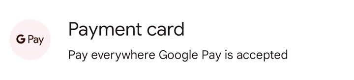 google pay payment card